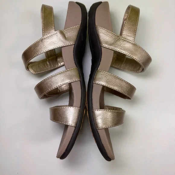 Vionic Cathy Triple Strap Sandal gold metallic size 7 - Picture 7 of 10